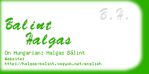 balint halgas business card
